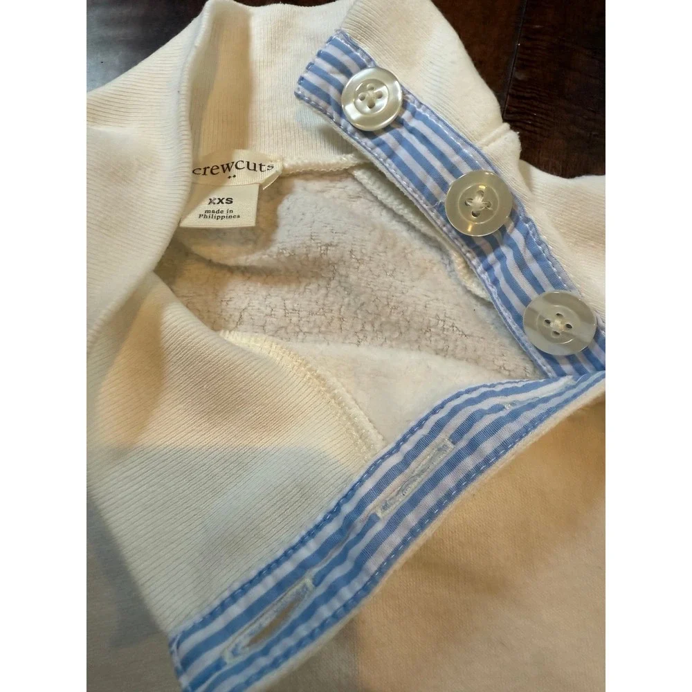 Jcrew crewcuts white sweatshirt mock neck pullover‎ XXS 2/3